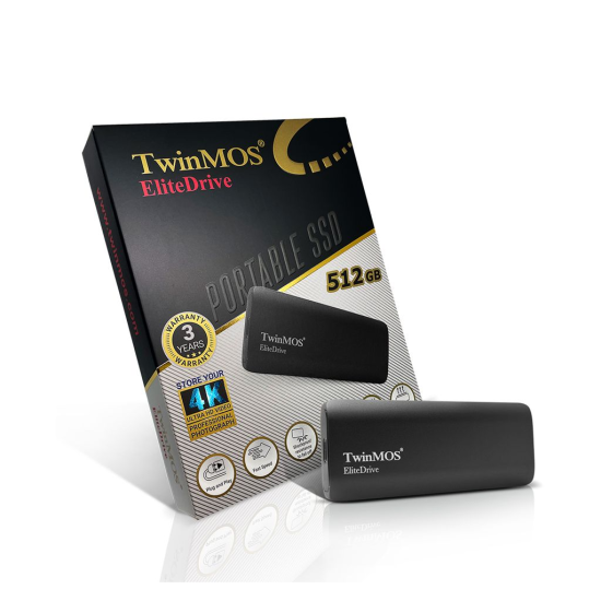 TwinMOS PSSDFGBMED32  512GB  Taşınabilir External SSD  USB 3.2  Type-C (Dark Grey)