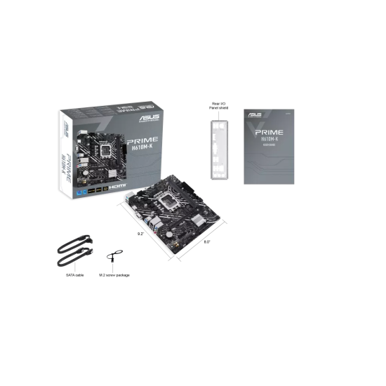 ASUS PRIME H610M-K  2xDDR5  M.2  D-SUB  HDMI  12-13.Nesil  LGA1700 Soket  Anakart