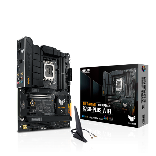ASUS TUF GAMING B760-PLUS WIFI  4xDDR5  3x M.2  HDMI  DP  2xType-C  Wi-Fi 6  Bluetooth v5.2  12-13.Nesil  LGA1700 Soket  Gaming