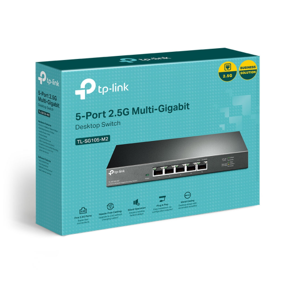 TP-LINK TL-SG105-M2  5 Port  2 5Gbps  Multi-GigaBit  Metal Kasa  Yönetilemez  Masaüstü Switch