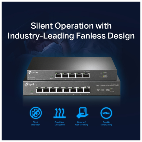 TP-LINK TL-SG105-M2  5 Port  2 5Gbps  Multi-GigaBit  Metal Kasa  Yönetilemez  Masaüstü Switch