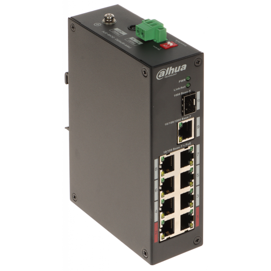 DAHUA PFS3110-8ET-96-V2 8FE PoE Port (8xPoE 96W)  1GE Uplink  1GE SFP Yönetilemez Switch