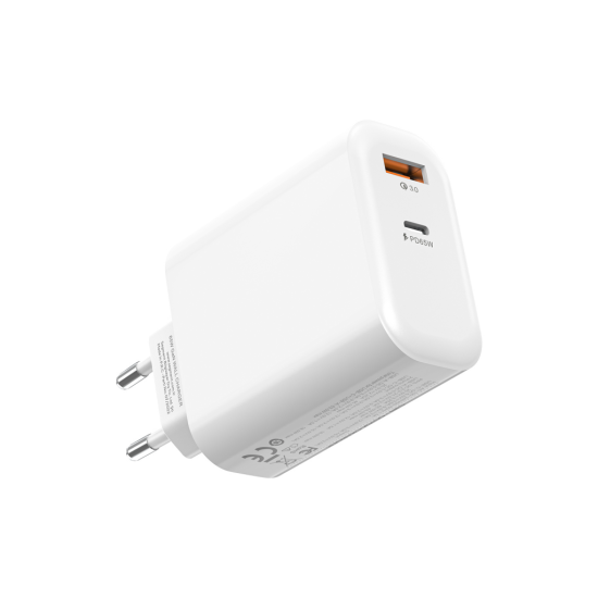 S-LINK SL-EC69  65W USB-C +USB-A Şarj Cihazı. Telefon  Tablet  Notebook için uyumludur  Beyaz