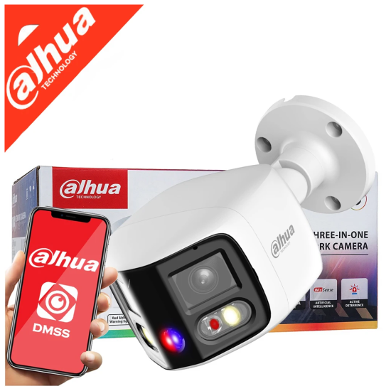 DAHUA  IPC-PFW3849S-A180-AS-PV  2X4Mpix  2 8mm Lens H265+  25Mt Gece Görüşü  IP67  Dahili Mikrofon  TiOC Duo Süper Geniş 