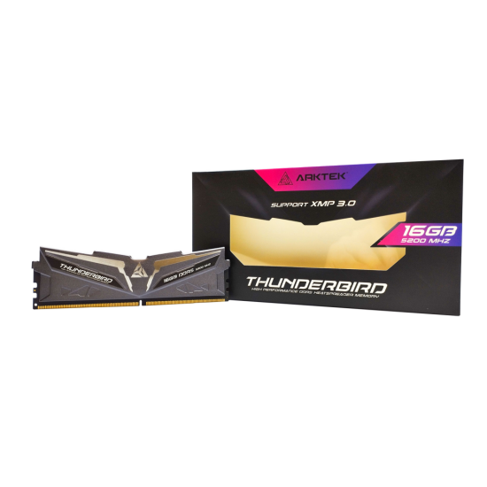 ARKTEK AKD5S16P5200H  THUNDERBIRD  16GB  DDR5  5200Mhz  1.35V  CL40  XMP 3.0  Desktop  Soğutuculu  GAMING RAM 