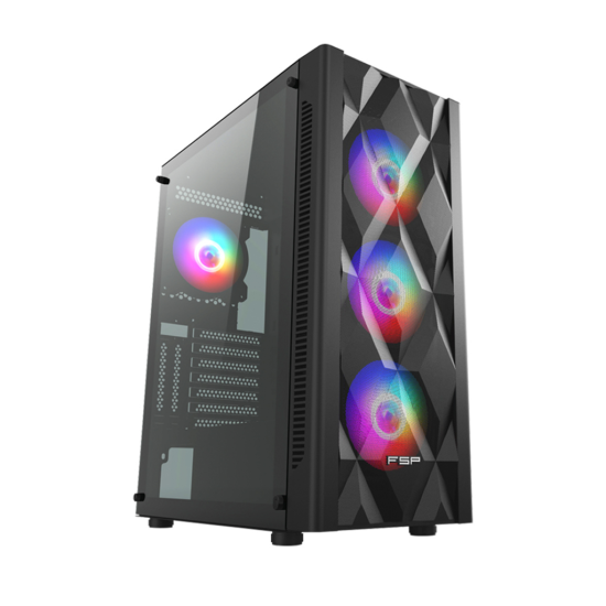 FSP CMT395A Mid Tower  850W 80+ Bronze  Siyah  Temperli Cam  RGB  ATX GAMING KASA