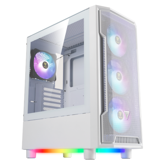 GAMDIAS ATHENA M6 Lite WH  500W  Tempered Glass  Mesh  ARGB  ATX  White Edition  GAMING KASA