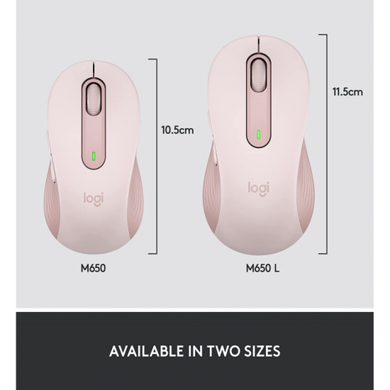 LOGITECH 910-006254  M650 Signature  Rose  Sağ El  USB Nano 2 4G Kablosuz  4000dpi  Optik  5 Tuşlu  24ay Pil Ömrü  Sessiz Mouse