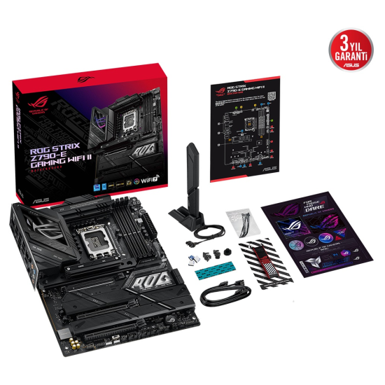 ASUS ROG STRIX Z790-E GAMING WIFI II  4xDDR5   5x M.2  HDMI  DP  Type-C  Wi-Fi 7  Bluetooth 5.4  12-13-14.Nesil  LGA1700 Soket 